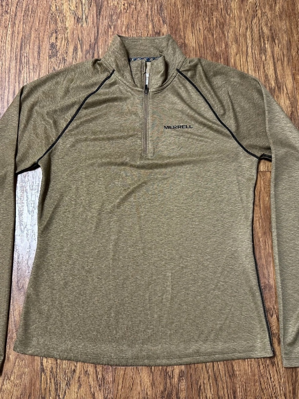 Merrell Men's Select Wick 1/4 Zip Long Sleeve Top Lighweight Olive Green Size M